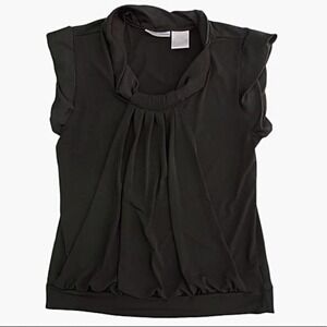 WORTHINGTON Stretch Black Cap Sleeve Blouse Medium